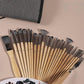 Professional Art Brush With Natural Wood Handles Set Of 24