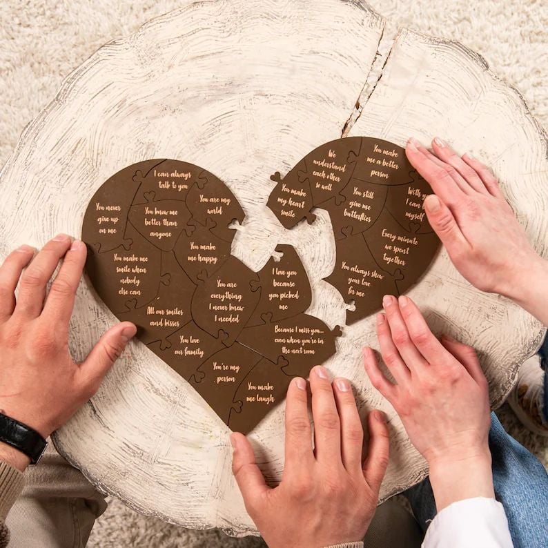 Reasons I Love You Heart Shaped Puzzle Gifts for Your Loved Ones