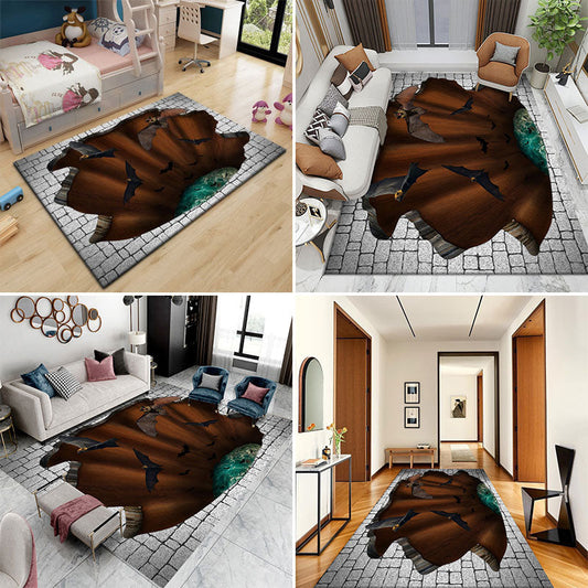 3D Optical Illusion Carpet- Bat Landscape