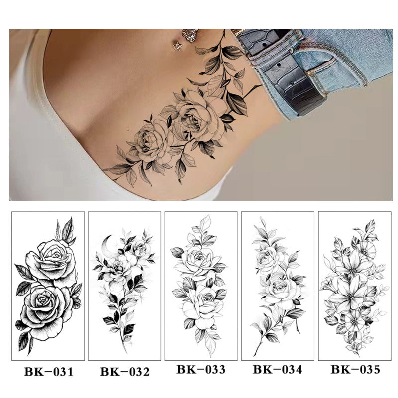Sketch Flower Full Body Tattoo Sticker