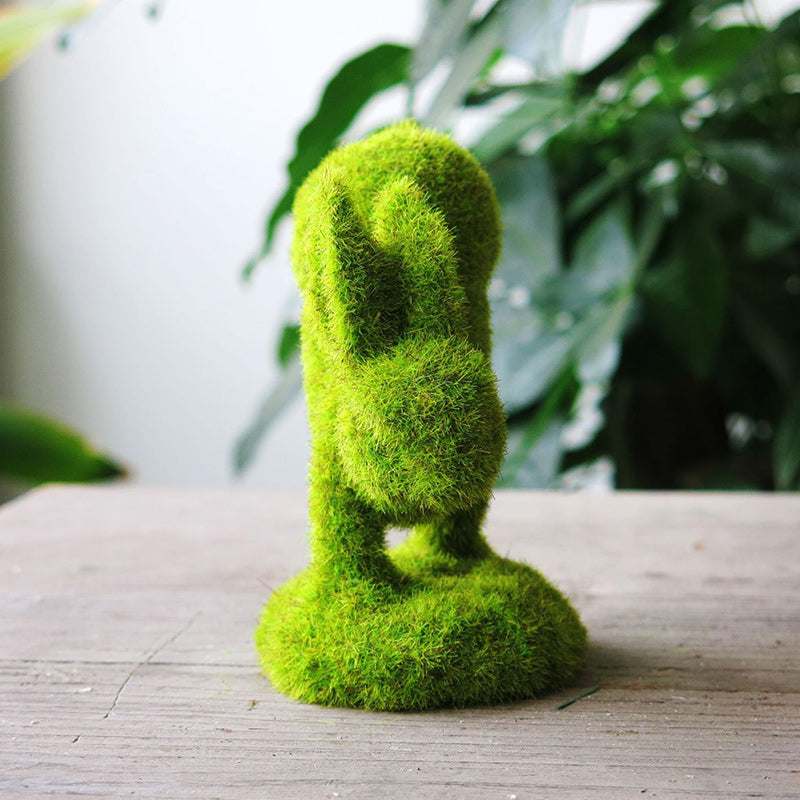 Moss Animal Statue Green Fuzzy Flocked