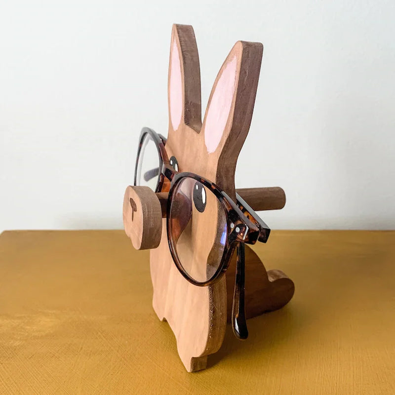 Rabbit Wooden Glasses Stand Easter Gift