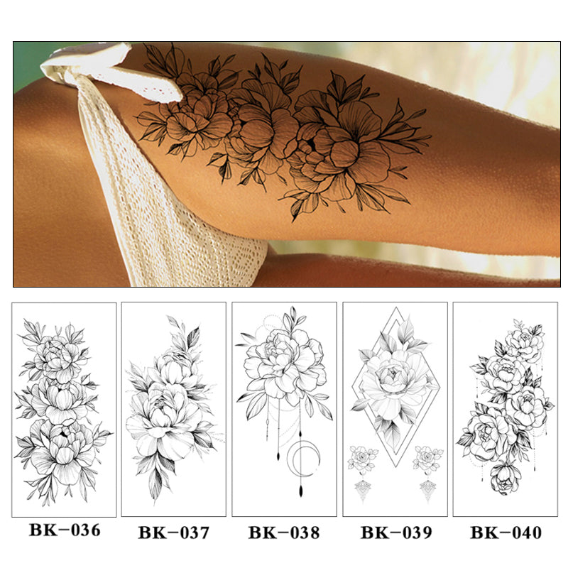 Sketch Flower Full Body Tattoo Sticker
