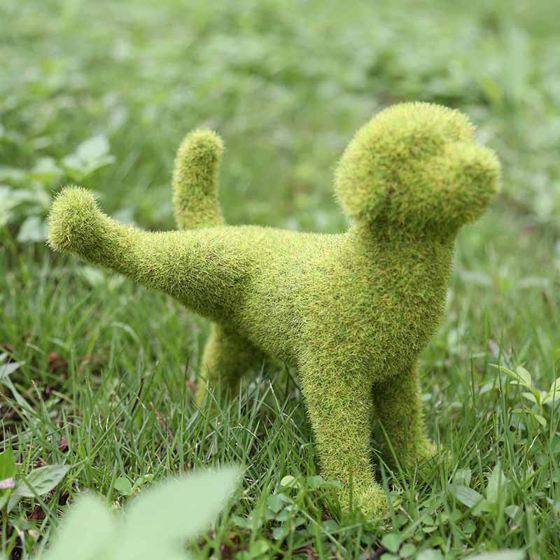 Moss Animal Statue Green Fuzzy Flocked