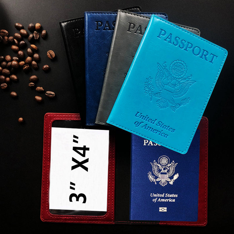 PU Leather RFID Passport Holder