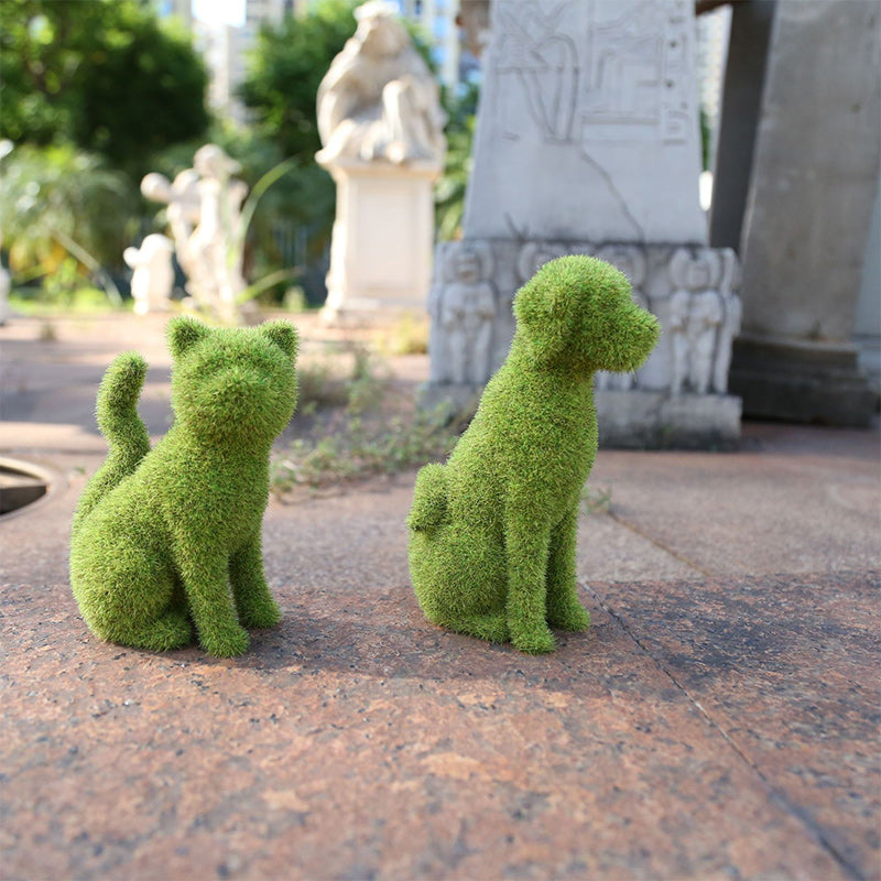 Moss Animal Statue Green Fuzzy Flocked