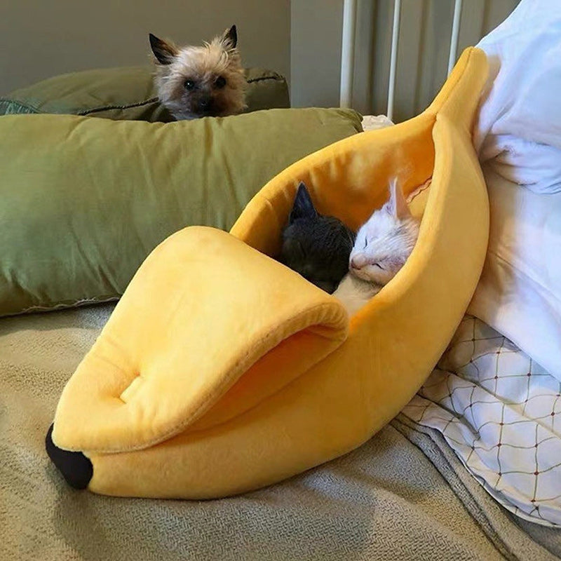 Cute Banana Pet Kennel Cat Bed House
