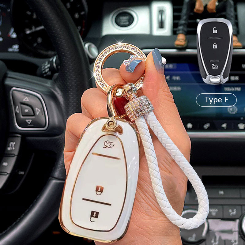 Chevrolet Car Key Case Rhinestones Keychain