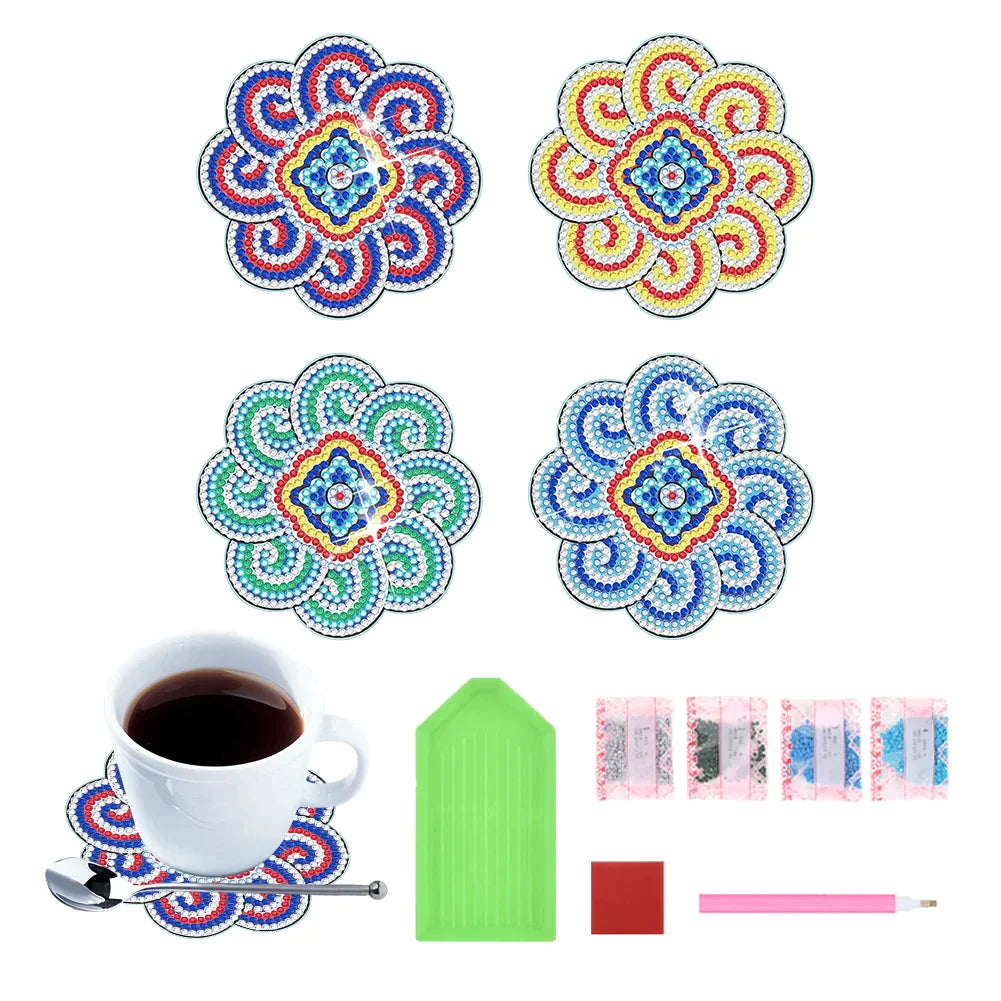 Sets de dessous de verre en diamant, dessous de verre en peinture diamant/Diamond Crafts Coasters Diamond Painting Coasters