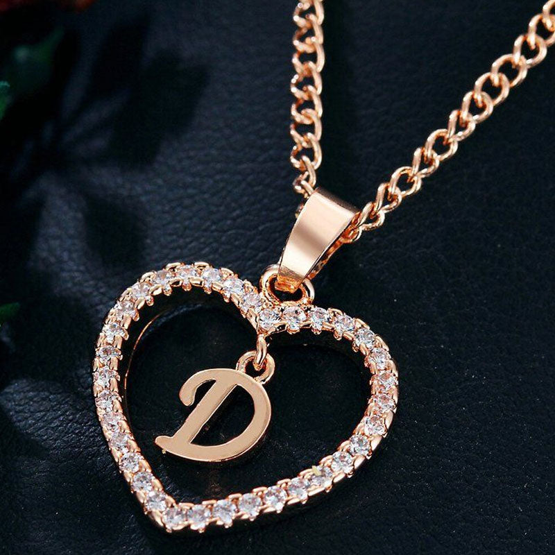 Heart A-Z Initial Letter Necklace