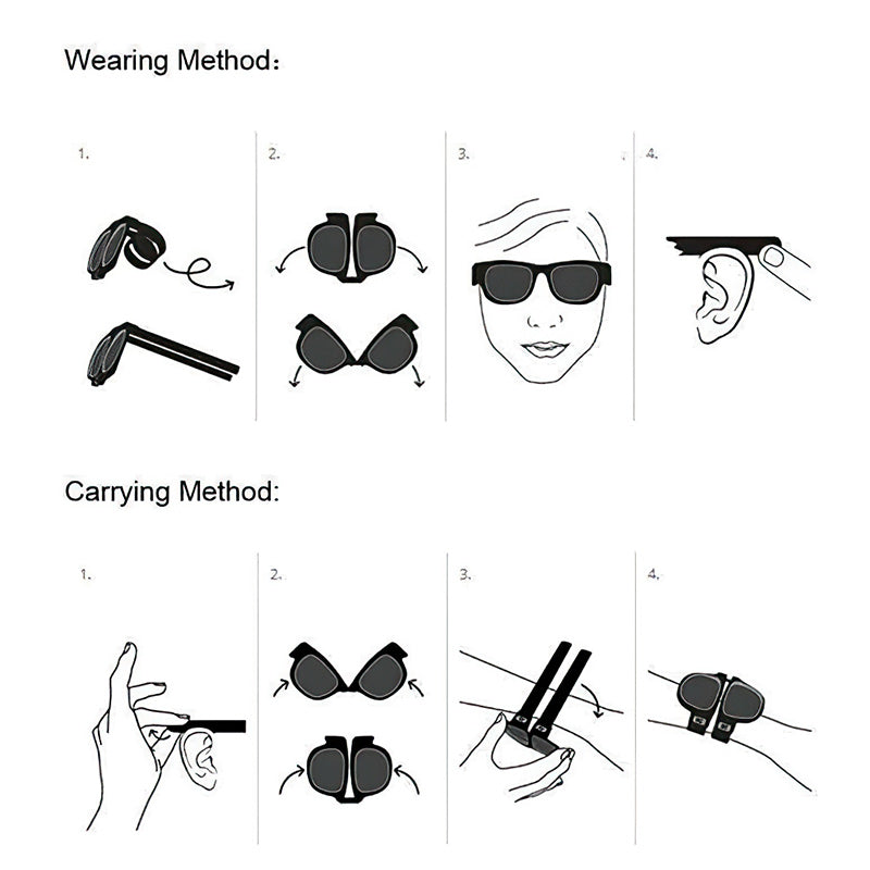 Folding Sunglasses with Slap Bracelet Arms