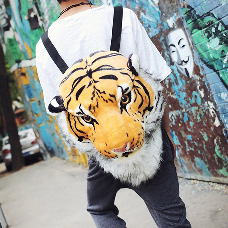 Fashion Lion & Tiger Head Backpack Multifunc Outdoor Bags
