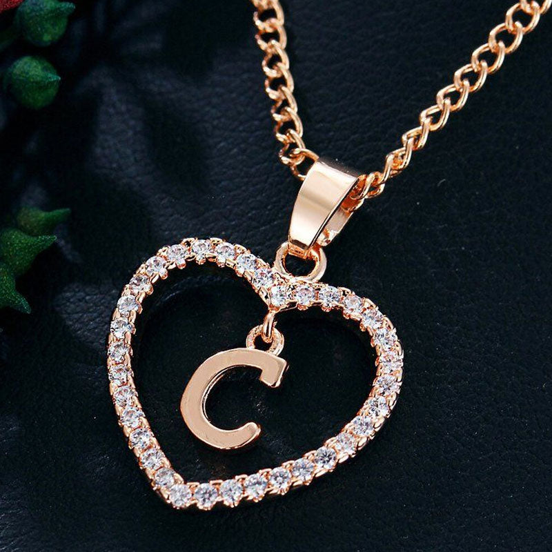 Heart A-Z Initial Letter Necklace