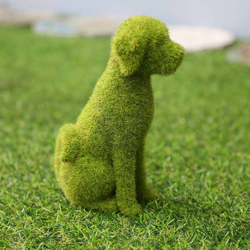 Moss Animal Statue Green Fuzzy Flocked