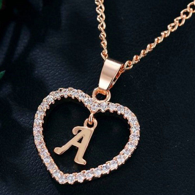 Heart A-Z Initial Letter Necklace