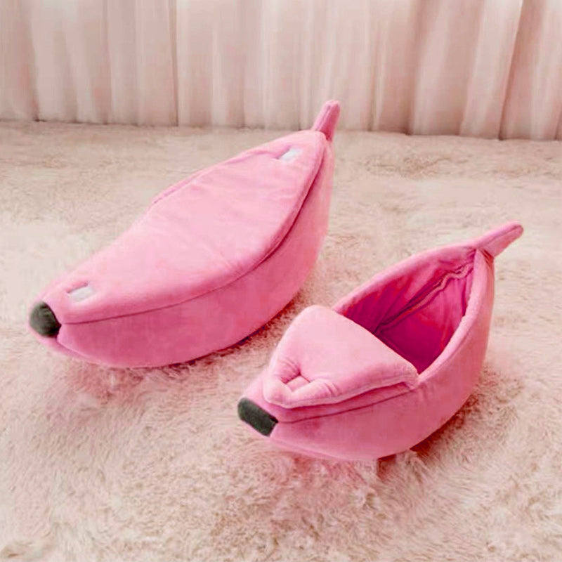 Cute Banana Pet Kennel Cat Bed House