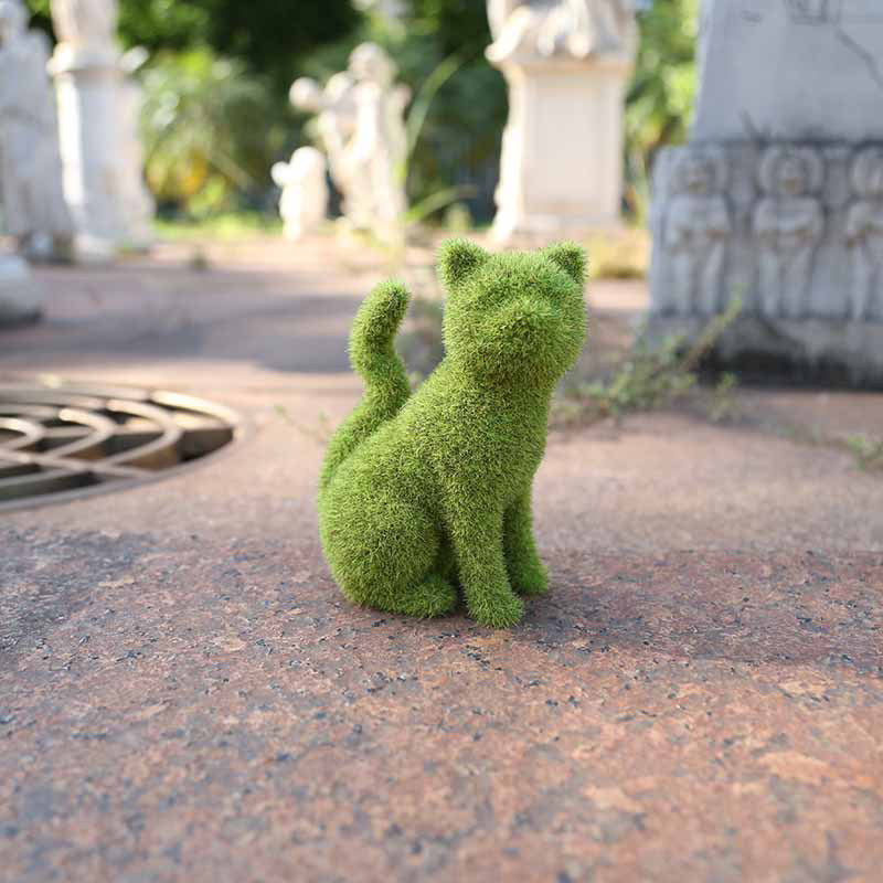 Moss Animal Statue Green Fuzzy Flocked