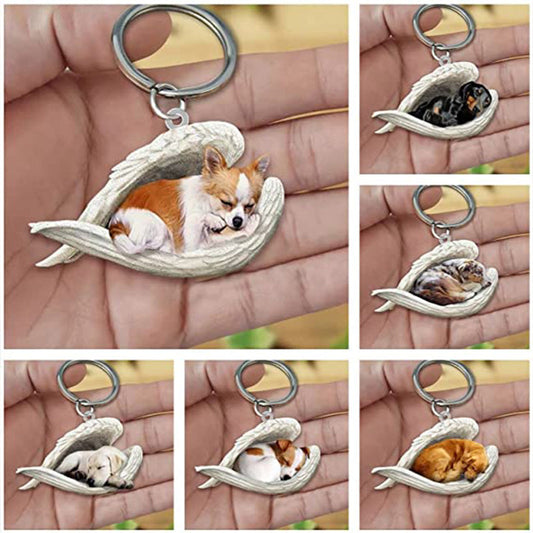 Sleeping Angel Acrylic Keychain
