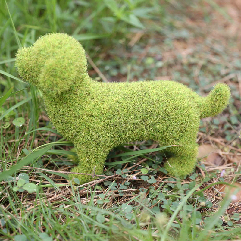 Moss Animal Statue Green Fuzzy Flocked