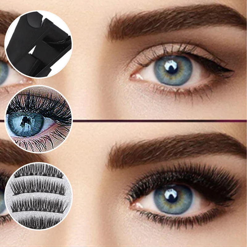 European And American Curling Magnetic False Eyelashes Set