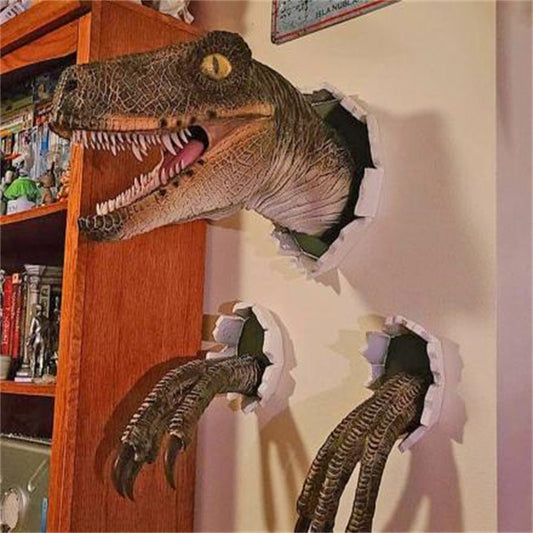 Life-like Wall Bursting Dinosaur Bust