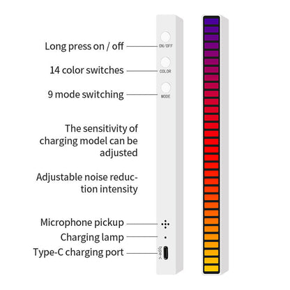 RGB Voice-Activated Pickup Rhythm Light