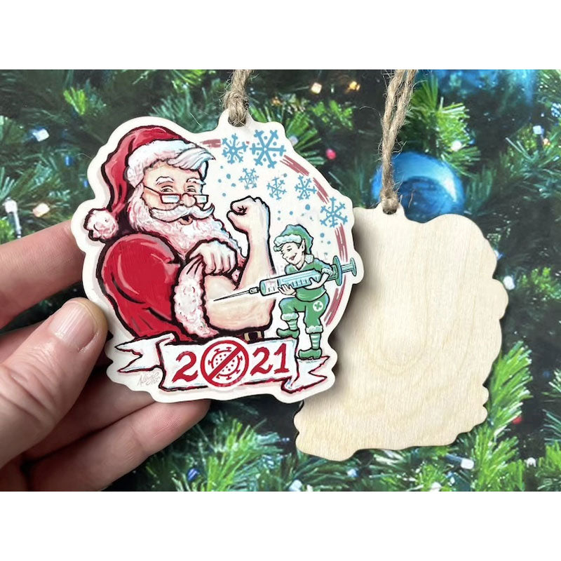 (🌲CHRISTMAS SALE NOW-48% OFF)Vaccine Santa 2021 Ornament - Vaccinated Santa Claus
