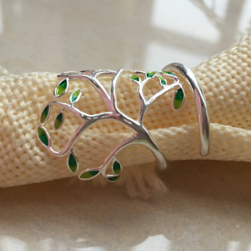 Green Leaf Branch Ring