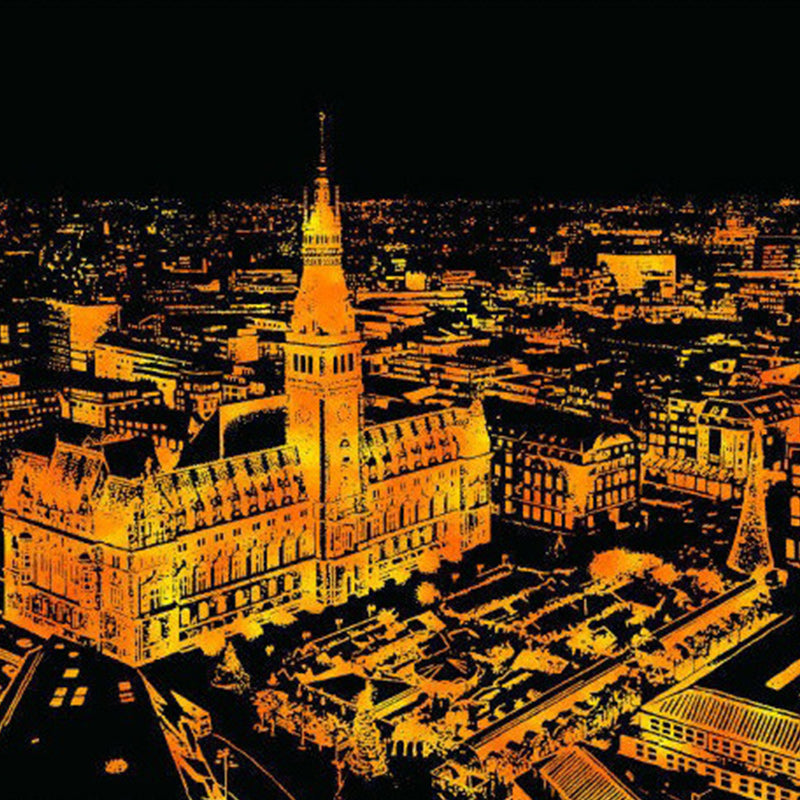 Scratch Painting World Sightseeing Pictures Scraping Image Drawing Paper Home Decoration