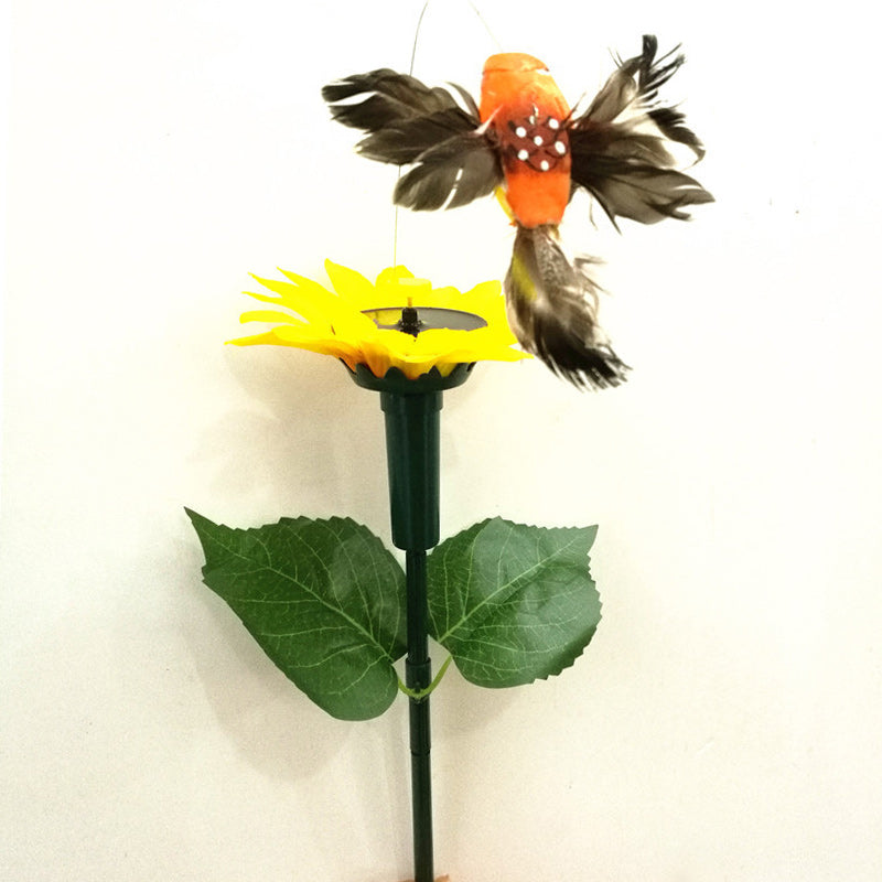 Solar Dancing Hummingbird With Sunflower