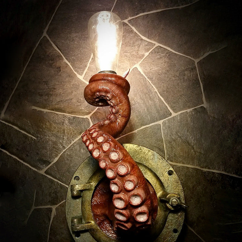 Retro Realistic Octopus Tentacle Wall Sconces