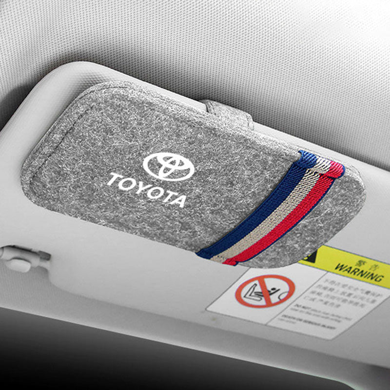 Car Visor Sunglasses Leather Holder