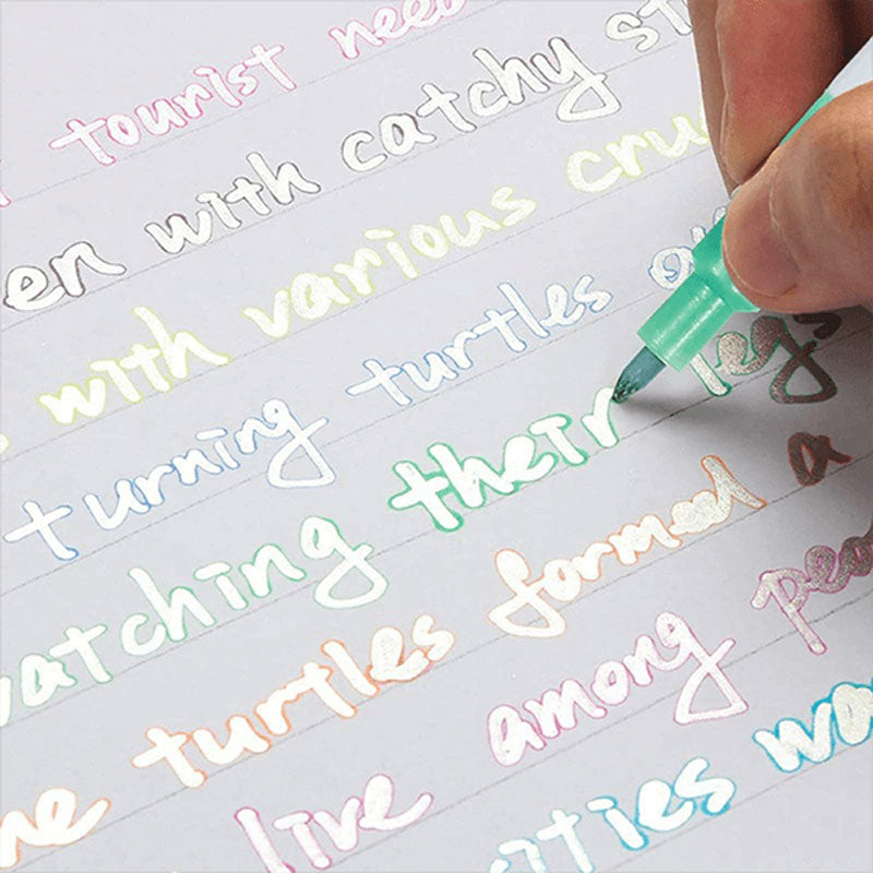 Gift Card Writing & Drawing Double Line Outline Pen---- 8 Colors