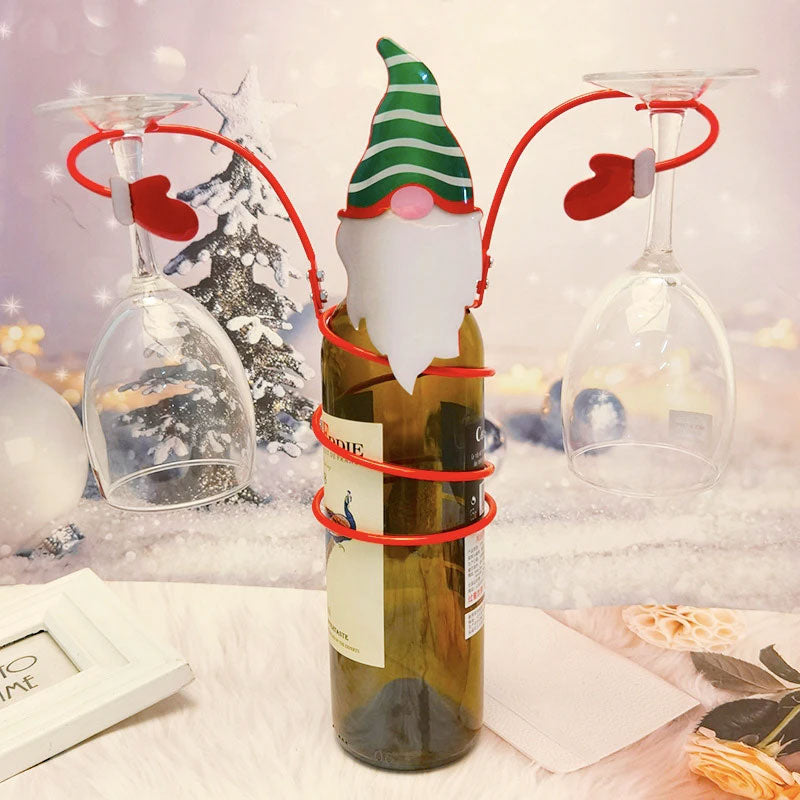 Christmas Wine Bottle Glass Shelf