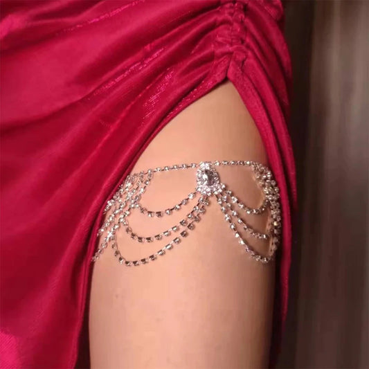Summer Sexy Layered Diamond Leg Chain