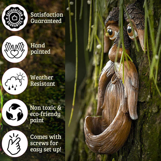 Tree Faces Bird Feeders Garden Decoration