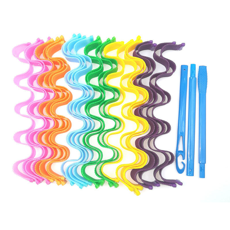Spiral Curling No Heat Curling Iron With Hair Hook (24 Pcs)
