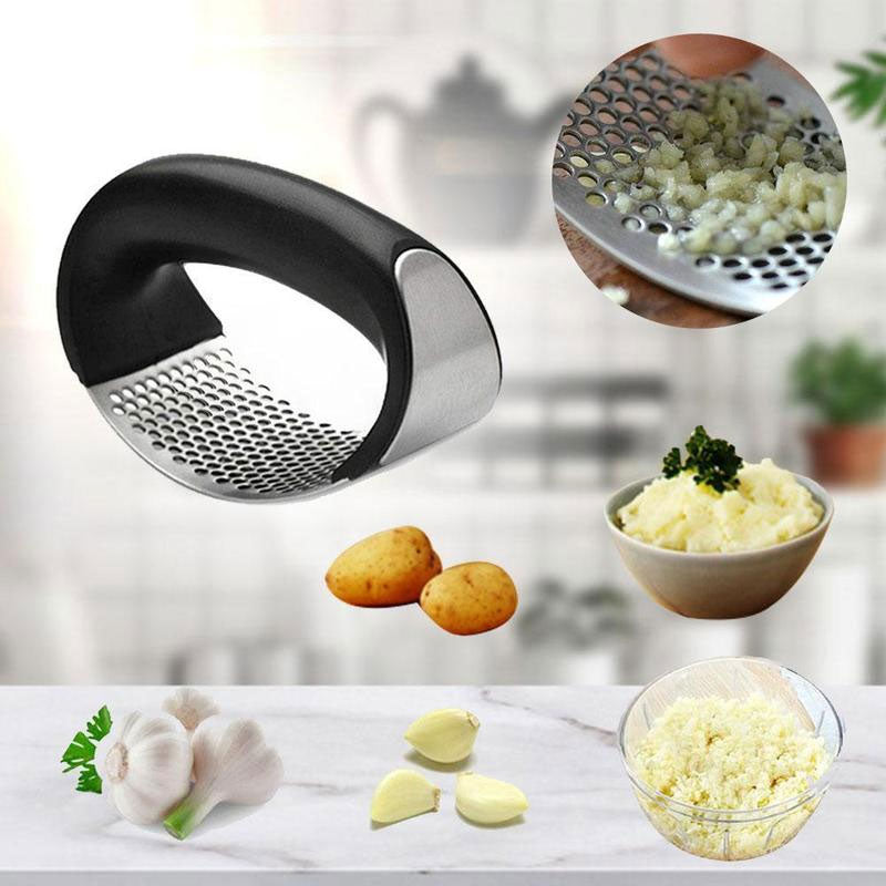 Stainless steel garlic press