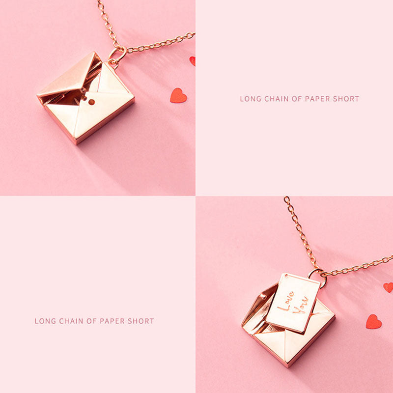 Stainless Steel Envelope Necklace