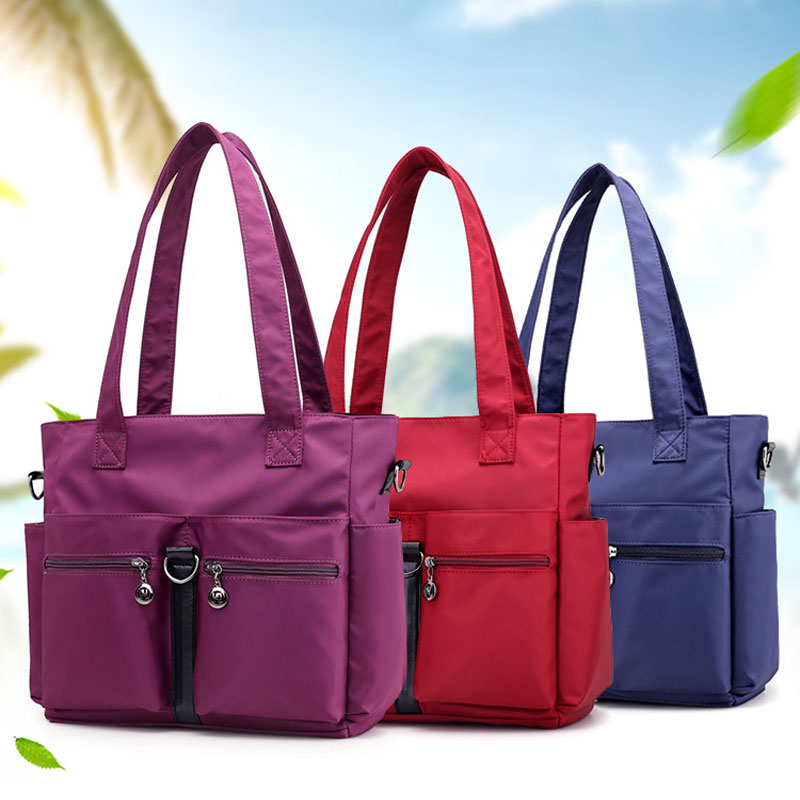 Multi-pocket canvas bag/large capacity casual nylon bag/light portable shoulder bag