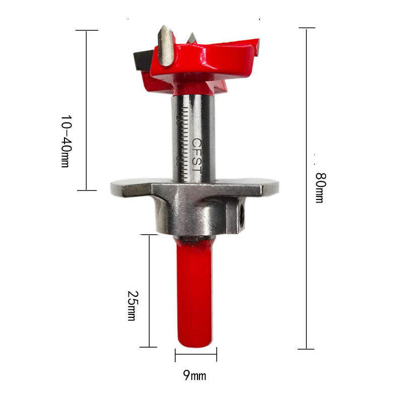 Hinge Hole Opener Woodworking Carbide Drill Bits Set Positioning Hole Saw Kit Adjustable