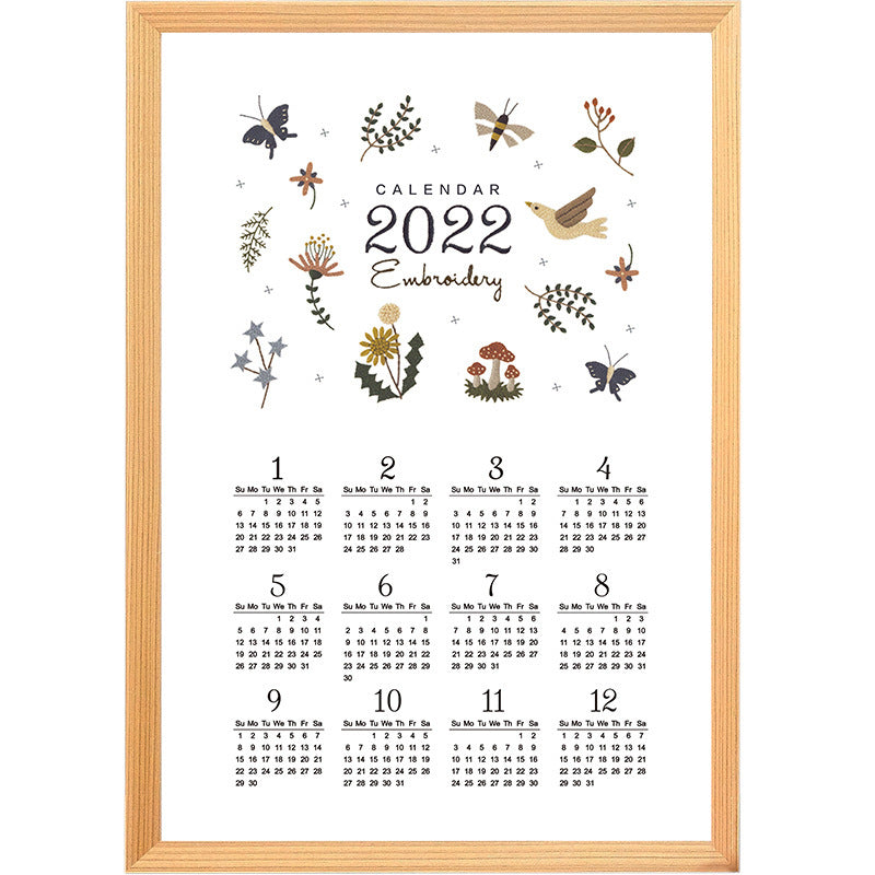 Blank Diy 2022 Calendar For Embroidery