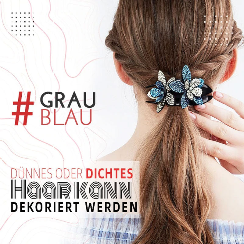 Rhinestone Double Flower Hair Clip