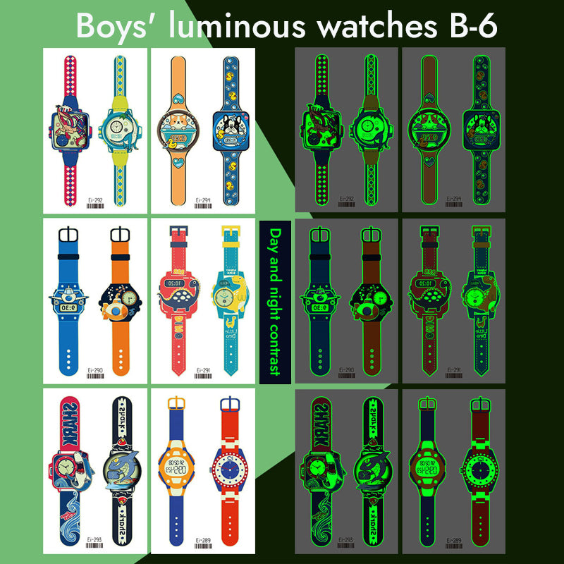 Cartoon Glowing Watch Tattoo Sticker (6 PCS)