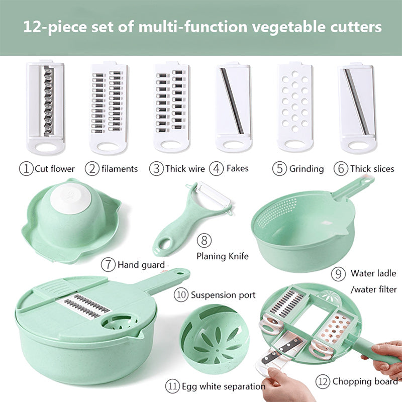 12-piece Set Of Multi-function Vegetable Cutters