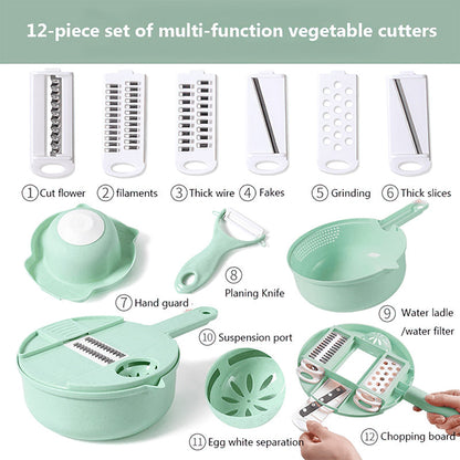 12-piece Set Of Multi-function Vegetable Cutters