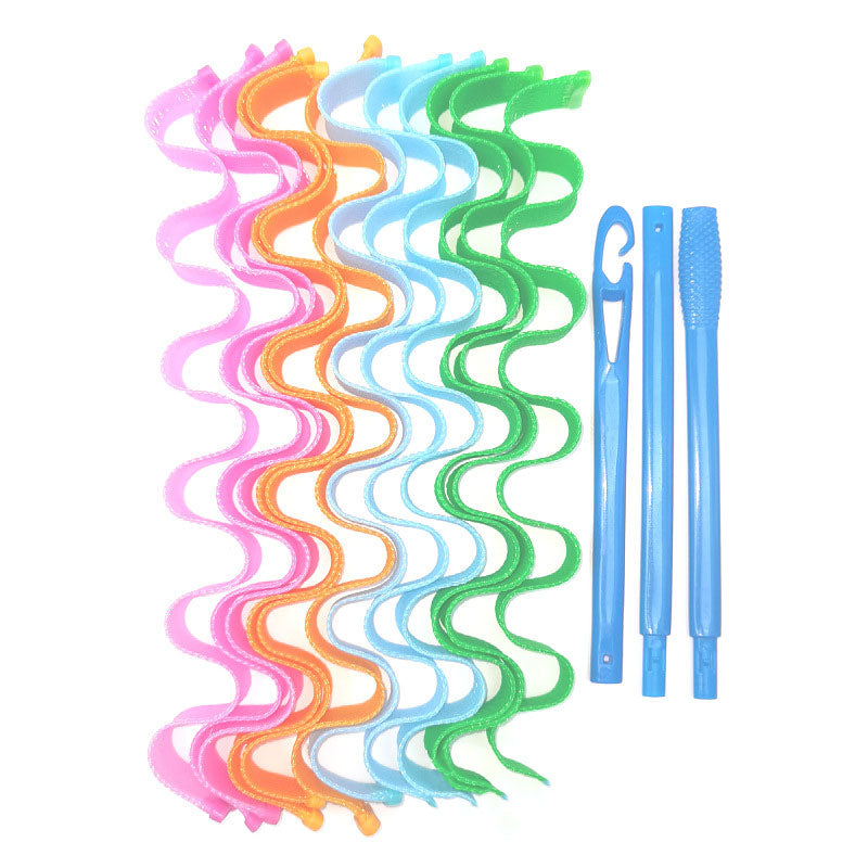 Spiral Curling No Heat Curling Iron With Hair Hook (24 Pcs)