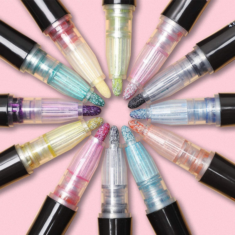 12 Colors Double Line Outline Pens