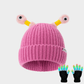 🔥Winter Parent-Child Cute Glowing Little Monster Knit Hat/Cute glowing little monster knitted hat
