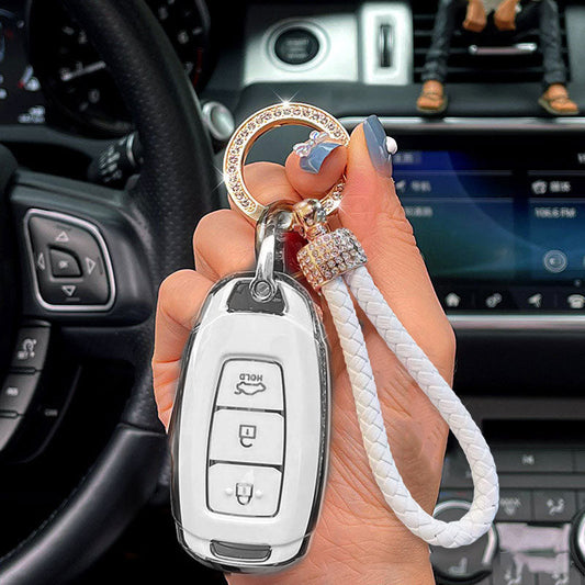 Hyundai Car Key Case Rhinestones Keychain